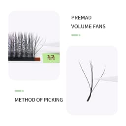 GLAMLASH 3D W+ Shape Colored Lashes Extension Premade Volume Fan Eyelashes W Style Shaped Natural False Lash Makeup Tool