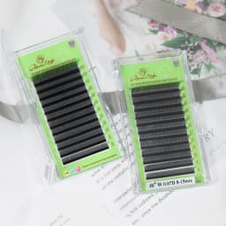 GLAMLASH 3D W+ Shape Colored Lashes Extension Premade Volume Fan Eyelashes W Style Shaped Natural False Lash Makeup Tool