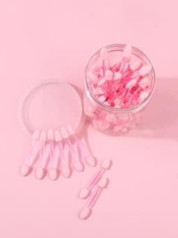 50pcs Disposable Eyeshadow Brush Set, Disposable Eye Shadow Stick Brush Double-Headed Sponge Eye Shadow Stick