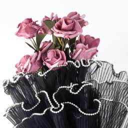 Flower Wrapping Paper with Pearl Edges, Black Bouquet Wrapping Paper, Korean Florist Flower Wrapping Paper, Wedding Gift Wrappin