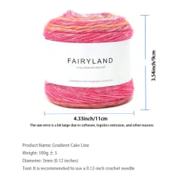 1pc 100g Gradient Rainbow Yarn, Suitable for DIY Crochet and Knitted Warm Sweaters, Scarves, Hats, Shawls, Etc