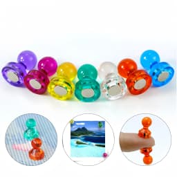 Neodymium Magnet for Fridge, Magnetic Push Pin, Perfect Magnet for Refrigerators, Calendar and Maps, N52, 10-30 Pcs