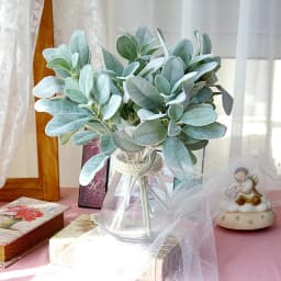 10Pcs Artificial Lambs Ear Greenery Stems Faux Branches for Bride Bouquets Picks Wedding Centerpiece DIY Wreath Floral Arrangeme
