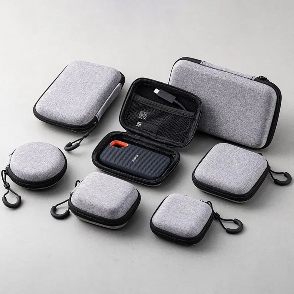 1Pcs Mini EVA Storage Bag Pouch Carrying Bag Zipper Earphone Case For Airpod Earphone/Phone/Charging Cable Digital Accessories