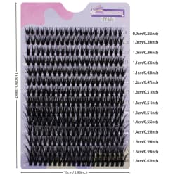 280Pcs 30D 9-16mm Mix D Curl Cluster Lashes Individual Lashes Lash Extensions Clusters Lashes Soft