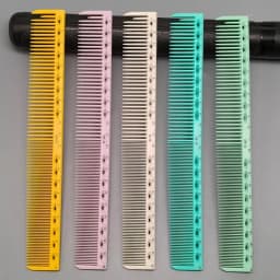 Hair Cutting Comb With Scale Cyan Yellow Ruler Haircut Combs Barber Shop Hairdressing Hairbrush Salon Styling Tools Y0521