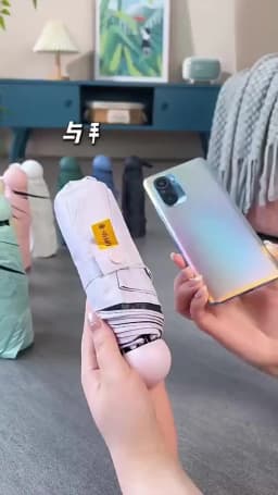 1pc Anti-Uv Mini Umbrella For Sunny And Rainy Days, Portable With Uv Coating And 6 Reinforced Ribs