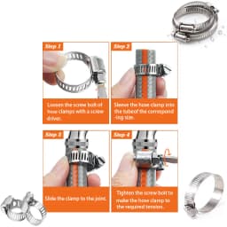 5-10pcs Stainless Steel Adjustable Drive Hose Clamp Fuel Line Worm Size Clip Hose Clamp 8 to 152mm