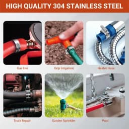 5-10pcs Stainless Steel Adjustable Drive Hose Clamp Fuel Line Worm Size Clip Hose Clamp 8 to 152mm