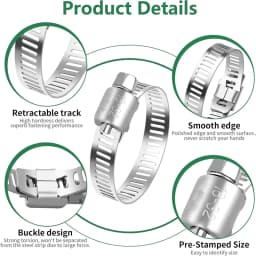 5-10pcs Stainless Steel Adjustable Drive Hose Clamp Fuel Line Worm Size Clip Hose Clamp 8 to 152mm