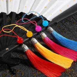 10Pcs Tassels Silky Handmade Soft Tassels Jade Bead Tassels DIY Craft Jewelry Car Key Chain Decor Pendants Smooth Fringe Trim