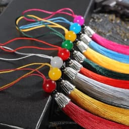 10Pcs Tassels Silky Handmade Soft Tassels Jade Bead Tassels DIY Craft Jewelry Car Key Chain Decor Pendants Smooth Fringe Trim