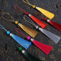 10Pcs Tassels Silky Handmade Soft Tassels Jade Bead Tassels DIY Craft Jewelry Car Key Chain Decor Pendants Smooth Fringe Trim