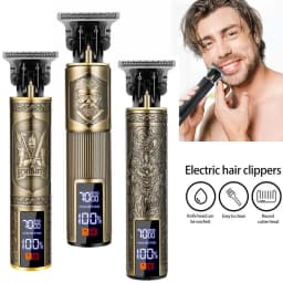 T9 Vintage Hair Clipper Professional Electric Rechargeable Barber Trimmer Cordless Trimmer Type-c Zero Gapped Cutting Barber