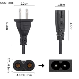 EU Power Cable 2pin IEC320 C7 US Power Extension Cord For Dell Laptop Charger Canon Epson Printer Radio Speaker PS4 XBOX