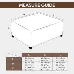 3 Sizes Square Jacquard Durable Customized Stretch Footrest Ottoman Cover Folding Storage Stool Furniture Protector Slipcover
