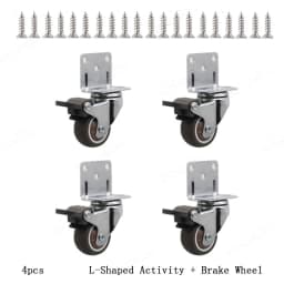 4pcs Universal Swivel Casters Heavy Duty Furniture Wheel Castor Silent Trolley Wheels for Table Chair Sofa with Safety Brake
