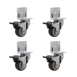 4pcs Universal Swivel Casters Heavy Duty Furniture Wheel Castor Silent Trolley Wheels for Table Chair Sofa with Safety Brake