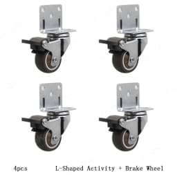 4pcs Universal Swivel Casters Heavy Duty Furniture Wheel Castor Silent Trolley Wheels for Table Chair Sofa with Safety Brake