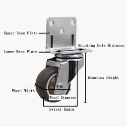 4pcs Universal Swivel Casters Heavy Duty Furniture Wheel Castor Silent Trolley Wheels for Table Chair Sofa with Safety Brake