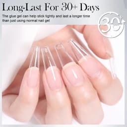 BORN PRETTY 30ml Solid Nail Tips Gel with 24Pcs Nail Tips Soak Off Long Lasting Fake Acrylic Nails Extension Nails Tips