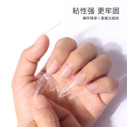 1 Jar Solid Nail Gel Glue for Fake Nail Tips Clear Acrylic Fake Tips Solid Gel Press On Poly Builder Gel UV Light Cured Glue