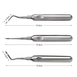 3pcs Dental Extraction Tooth Extracting Forceps Curved Root Lift Elevator Dental Implant Instruments
