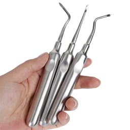 3pcs Dental Extraction Tooth Extracting Forceps Curved Root Lift Elevator Dental Implant Instruments