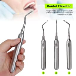 3pcs Dental Extraction Tooth Extracting Forceps Curved Root Lift Elevator Dental Implant Instruments