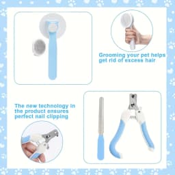 8Pcs Cat Brush Grooming Kits, PFlea Comb, Pet Shampoo Bath Brush, Pet Shedding Brush, Silicone Toothbrush