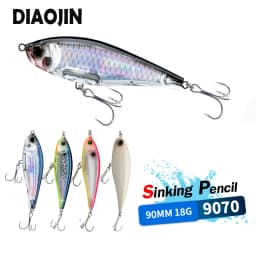 3D Inshore Twitchbait 90SS Slow Sinking 9cm 18g Pencil Stick Bait Saltwater Pesca Artificial Bait Seabass Fishing Lures Supplies