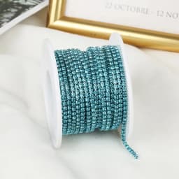 RESEN SS6-SS12 5yards/10yards Multicoloured Crystal Rhinestone Cup Chain Sew On Crystal Glass Cup Chain Trim Glue on Stone Trim