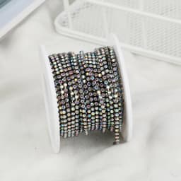 RESEN SS6-SS12 5yards/10yards Multicoloured Crystal Rhinestone Cup Chain Sew On Crystal Glass Cup Chain Trim Glue on Stone Trim