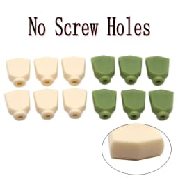6pcs Wooden Folk Electric Guitar Tuners Handle Button Head Hat Handle Plastic Trapezoid Hand Without Installation Screws Hole