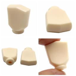 6pcs Wooden Folk Electric Guitar Tuners Handle Button Head Hat Handle Plastic Trapezoid Hand Without Installation Screws Hole