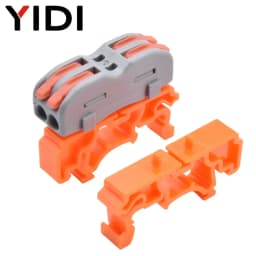 5pcs/lot Quick Wire Splice Combined Lever Connector Splitter Compact Din Rail Terminal Block Connection Clamp 1 In Multiple Out