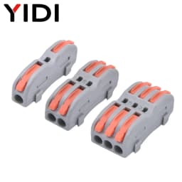 5pcs/lot Quick Wire Splice Combined Lever Connector Splitter Compact Din Rail Terminal Block Connection Clamp 1 In Multiple Out