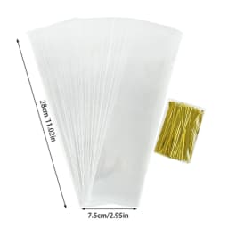 50/100/200pcs Long Clear Cellophane Bags Transparent Candy Cookie Gift Packaging Bag Baby Shower Birthday Party Wedding Decor