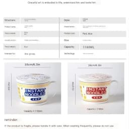 1pc Large Capacity Ceramic Instant Noodle Bowl with Cover,Perfect for Dorms and Home Kitchens - Keep Your Noodles Fresh and Warm