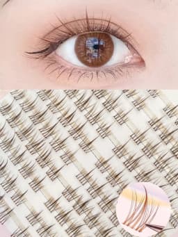 Natural Look Brown Eyelash Clusters 10 Rows 120 Clusters Sunflower Individual Lashes Ultra-light Wispy False Eyelash For Makeup