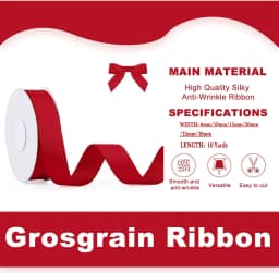10 Meters Grosgrain Polyester Ribbon for DIY Crafts Gift Wrapping Wedding Christmas Decorations Sewing Supplies Bow Accessories