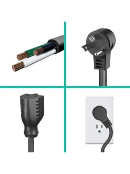 2pcs 1 Foot Extension Cord, Low Profile Angled Flat Plug, 3 Prong Grounded Wire, 125V/10A Rated for Indoor Use 18AWG