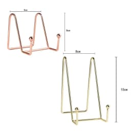 Plate Display Stand Picture Easel Metal Plate Stands Holder Display Pictures Frame Photo Decorative Plate Dish Tabletop Art