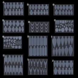 12 Pieces Crystal Nail Molds French Nail Stickers No Frosting No Paper Holder Reusable for French Manicure Extension Tool