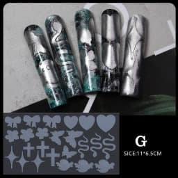 12 Pieces Crystal Nail Molds French Nail Stickers No Frosting No Paper Holder Reusable for French Manicure Extension Tool