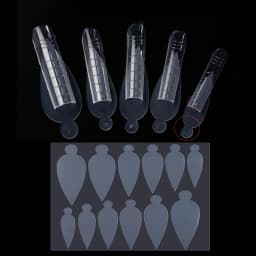 12 Pieces Crystal Nail Molds French Nail Stickers No Frosting No Paper Holder Reusable for French Manicure Extension Tool