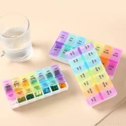 Weekly Pill Case Box Organizer 7 Days 2 Times A Day 14 Grids Portable Pills Container Storage Drug Vitamins Medicine Fish Oils