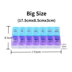 Weekly Pill Case Box Organizer 7 Days 2 Times A Day 14 Grids Portable Pills Container Storage Drug Vitamins Medicine Fish Oils