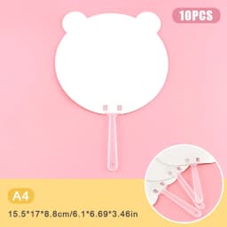 10pcs Round Hand Fan Blank DIY Chinese Hand Fan Stage Performance Hand Fan Wall Decoration For DIY Craft Make Hand Graffiti Fan