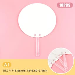 10pcs Round Hand Fan Blank DIY Chinese Hand Fan Stage Performance Hand Fan Wall Decoration For DIY Craft Make Hand Graffiti Fan